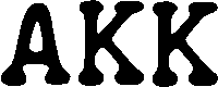 Das Logo vom Arbeitskreis Kultur und Kommunikation zeigt die Buchstaben AKK in einer handschriftartigen Font mit runden, dicken Serifen.